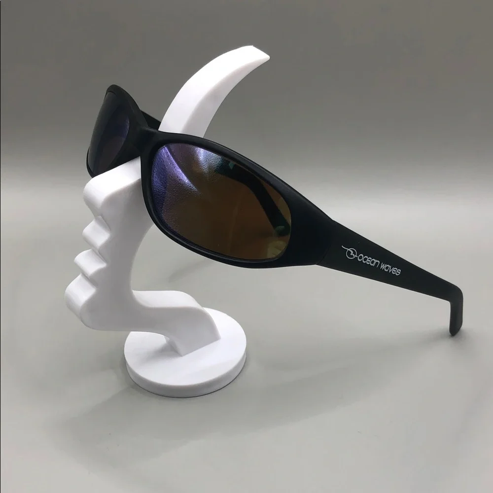 Ocean Waves Sporty Oval Elongated Sunglasses North Shore Matte Black